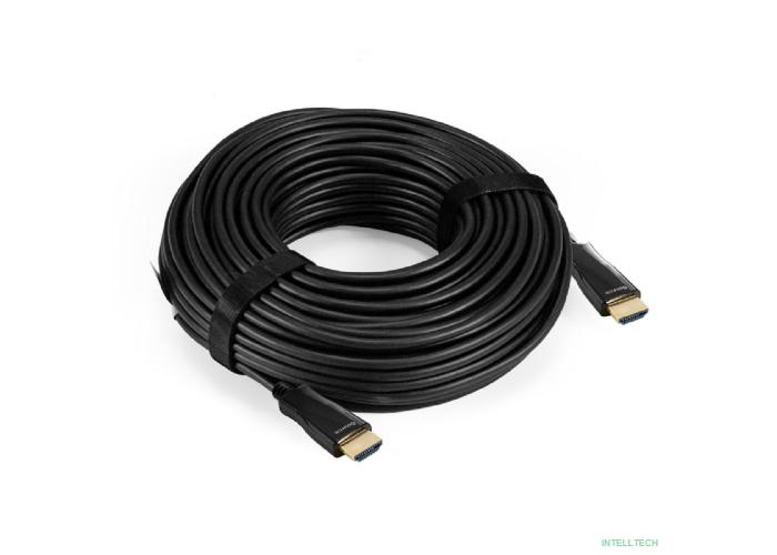 Exegate EX294700RUS Активный оптический кабель HDMI ExeGate EX-CC-HDMI2-30.0 (19M/19M, v2.0, 30м, 4K UHD, Ethernet, позолоченные контакты)
