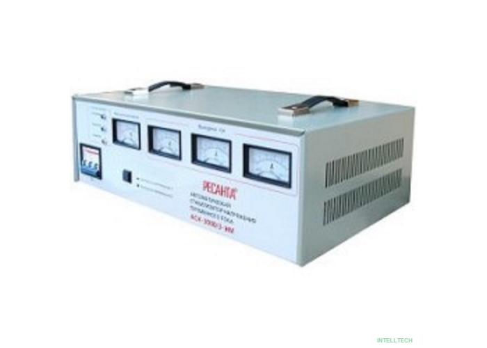 Ресанта АСН-3 000/3-ЭМ 63/4/1 Стабилизатор  трехфазный {380В±2%, Габ. 490х330х170, Вес 21 кг}