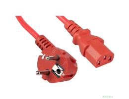 Cabeus PC-186-VDE-1.8M-RD Кабель питания компьютера (Schuko+C13) (3x0.75), красный, 1.8м