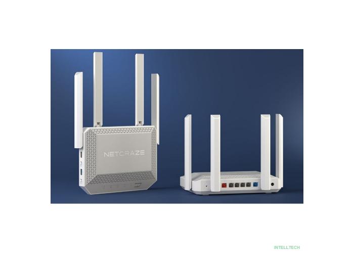 Netcraze Ultra (NC-1812) Мультигигабитный интернет-центр с Mesh Wi-Fi 7 BE7200, Smart-коммутатором 1x10G, 1x2.5G и 4x1G, многофункциональными портами USB 3.2 и 2.0