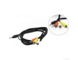 Кабель аудио/видео Cablexpert, джек3.5 4pin папа->3х RCA папа, 2м, черный (CCA-4P2R-2M)