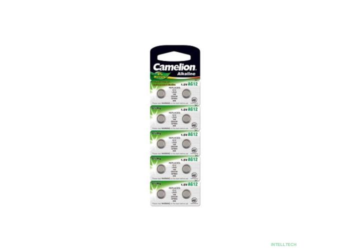 Camelion G12  BL-10 Mercury Free (AG12-BP10(0%Hg), 386A/LR43/186 батарейка для часов) (10 шт. в уп-ке)