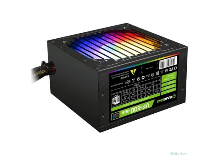 GameMax Блок питания ATX 600W VP-600-RGB 80+, Ultra quiet