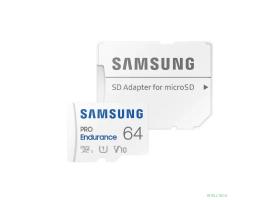 Micro SecureDigital 64GB Samsung Class 10 Pro Endurance UHS-I (R/W 100/30 MB/s) + SD адаптер (для видеорегистратора)