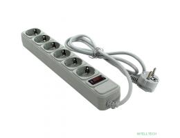 Exegate EX266865RUS Сетевой фильтр Exegate SP-6-1.5G (6 розеток, 1.5м, евровилка, светло-серый)
