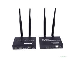 ORIENT VE054, WiFi HDMI KVM Extender (Tx+Rx), HDMI+USB беспроводной удлинитель до 200 м, HDMI 1.3, 1080p@60Hz, HDCP1.2, передача ИК сигнала управления , питание от внешних БП, метал. корпус  (31372)