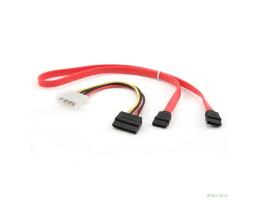Cablexpert  комплект кабелей SATA CC-SATA-N, интерфейсный (48см) 7pin/7pin и питания (15см) 4pin/15pin, медь, пакет (21404)
