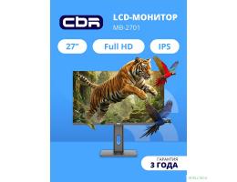 CBR LCD Монитор 27" MB-2701, IPS, FHD 1920x1080, 100Гц, Динамики 2*3W, HAS, Pivot, 1*DP/1*HDMI/1*VGA, внутренний БП, FreeSync, черный, кабель HDMI 1.5м [LCD-MB2701-OPC]