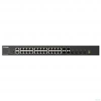 D-Link DXS-3410-32SY/A1A Управляемый L3 стекируемый коммутатор с 28 портами 10GBase-X SFP+ и 4 портами 25GBase-X SFP28