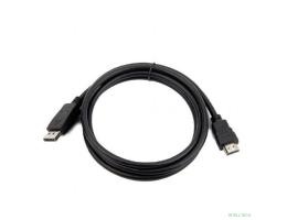 Bion Кабель DisplayPort - HDMI, 20M/19M, однонаправленный конвертор сигнала с DisplayPort в HDMI, 4k@30Hz, экран, 1,8м, черный [BXP-CC-DP-HDMI-018]