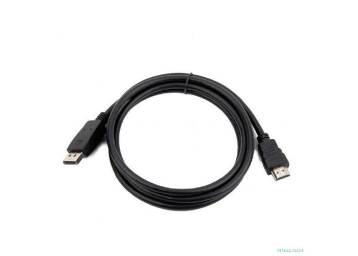 Bion Кабель DisplayPort - HDMI, 20M/19M, однонаправленный конвертор сигнала с DisplayPort в HDMI, 4k@30Hz, экран, 1,8м, черный [BXP-CC-DP-HDMI-018]