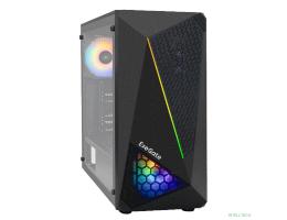 Exegate EX292858RUS Корпус Miditower ExeGate EVO-8225 (ATX, без БП, 2*USB+1*USB3.0, черный, 2 вент. с RGB подсветкой и полоса на передней панели, боковая панель - закаленное стекло)