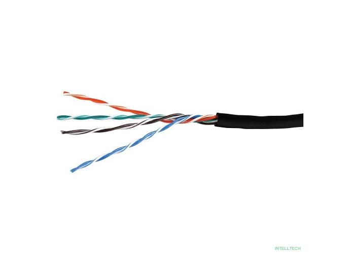 Кабель витая пара Bion BCL-U5480-381 U/UTP, кат.5e, 4x2x0,48 мм AWG 24, медь, одножильный, PE, для внешней прокладки, 305м,черный