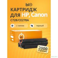Повреждение упаковки Bion  BCR-C728/CE278A Картридж для HP { LaserJet Pro P1566/P1606dn/M1536dnf; Canon i-SENSYS MF4430/MF4450/MF4570/MF4580/MF4410/FAX-L150/FAX-L170/MF4550} (2000  стр.), Черный, с чи