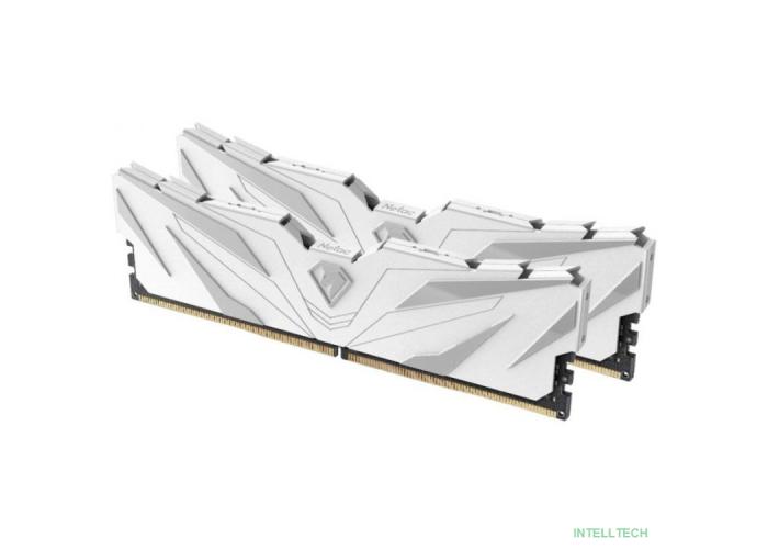 Модуль памяти DDR4 Netac Shadow II 16GB (2x8GB) 3200MHz CL16 1.35V / NTSWD4P32DP-16W / White / with radiator