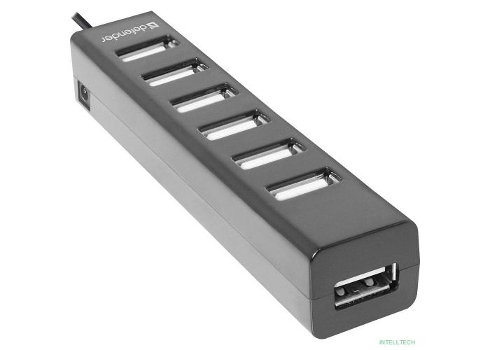DEFENDER Универсальный USB разветвитель Quadro Swift USB2.0, 7 портов (83203)