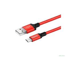 HOCO HC-62912 X14/ USB кабель Micro/ 2m/ 1.7A/ Нейлон/ Red&Black