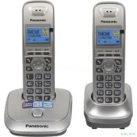 Panasonic KX-TG2512RUN (платиновый/золотой) {Доп трубка в комплекте,АОН, Caller ID,спикерфон на трубке,полифония}