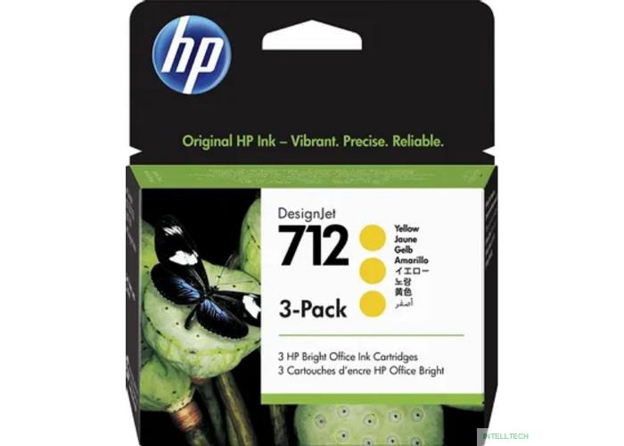 Картридж струйный HP 712 3ED79A желтый x3упак. (29мл) для HP DJ Т230/630
