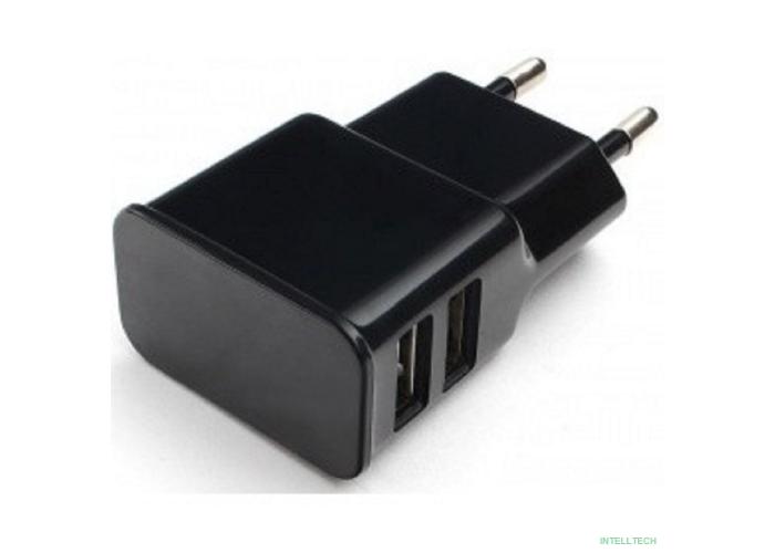 Cablexpert Адаптер питания 100/220V - 5V USB 2 порта, 2.1A, черный (MP3A-PC-12)