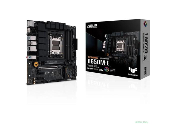 ASUS TUF GAMING B650M-E WIFI (Socket AM5, mATX, 4xDDR5(128GB), 4xDDR5(192GB), DP/HDMI, 2xPCIe 4.0x16/1xPCIe 4.0, 1xLAN (2.5GbE), Wi-Fi 6i, BT5.2, 4xSATA 6Gb/s, 3xM.2, 1xType-C, 4xUSB 3.2, 3xUSB 2.0)