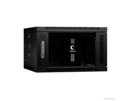 Cabeus SH-05F-6U60/35-BK Шкаф телекоммуникационный настенный 19" 6U 600x350x368mm (ШхГхВ) дверь стекло, цвет черный (RAL 9004)