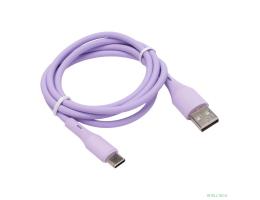 Cablexpert Кабель USB2.0 AM/Type-C, 3А, 18Вт, QC3.0, силиконовый, медь, 1м, фиолетовый, пакет (CC-USB2S-AMCM-1M-V)