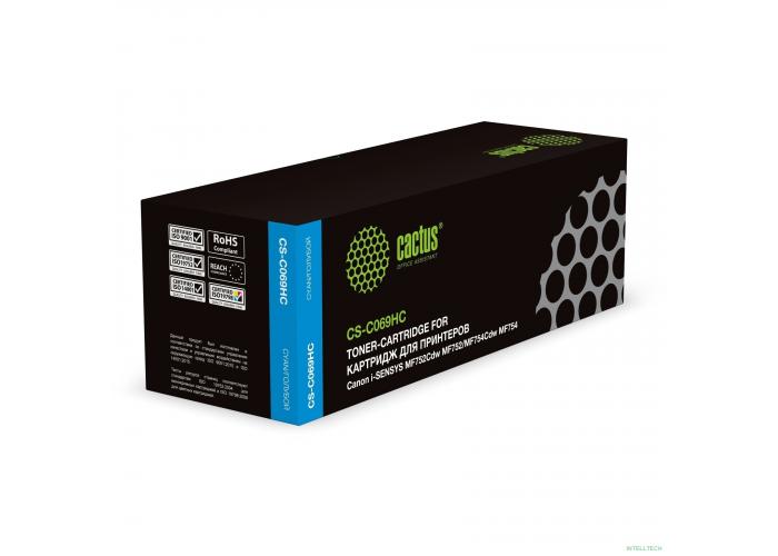 Картридж лазерный Cactus CS-C069HC 069H голубой (5500стр.) для Canon i-Sensys MF752Cdw MF752/MF754Cdw MF754