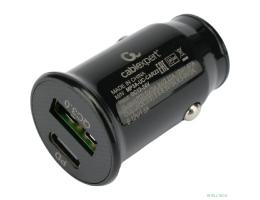 Cablexpert Автомобильное зарядное устройство 20Вт, 3А, QC3.0/PD, 1xUSB, 1xType-C, черный, пакет (MP3A-UC-CAR23)