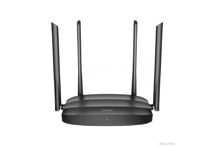 Digma DWR-AC1201 Роутер беспроводной AC1200 10/100BASE-TX черный