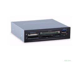 Exegate EX293028RUS Картридер USB3.0  <CR-611U3> (внутренний, 3.5", мультиформатный: SD/SDHC/SDXC/MMC/microSD/T-Flash/CF/MS/MS micro/XD, 1 доп.порт USB3.0, черный, металл)