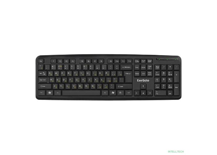 Exegate EX293971RUS Клавиатура ExeGate LY-331S (USB, полноразмерная, влагозащищенная, 104кл., Enter большой, длина кабеля 1,7м, черная, RTL)