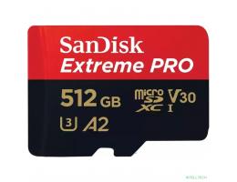 Micro SecureDigital 512GB SanDisk microSDXC Class 10 UHS-I A2 C10 V30 U3 Extreme Pro (SD адаптер) 200MB/s [SDSQXCD-512G-GN6MA]