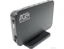 AgeStar 3UB3A8-6G (Black) Мобил рек, usb3.0 to 3,5"hdd SATA алюминий 