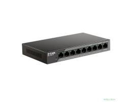 D-Link DSS-100E-9P/B1A Неуправляемый коммутатор с 8 портами 10/100Base-TX и 1 портом 10/100/1000Base-T (8 портов PoE 802.3af/at, PoE-бюджет 92 Вт, дальность до 250 м)