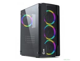Powercase CMIXB-L4 Корпус Mistral X4 Mesh LED, Tempered Glass, 4x 120mm fan, чёрный, ATX  (CMIXB-L4)