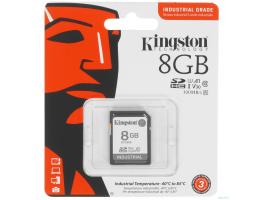 Промышленная карта памяти SecureDigital 8GB Kingston, Class 10 U1 UHS-I MLC, темп. режим от -40? до +85?