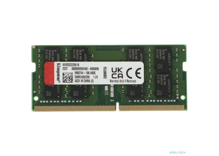 Kingston DDR4 SODIMM 16GB KVR32S22D8/16 PC4-25600, 3200MHz, CL22