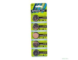 Ergolux.CR2032 BL-5 (CR2032-BP5, батарейка литиевая,3V) (5 шт. в уп-ке)