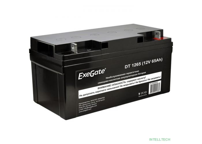 Exegate EX282980RUS Аккумуляторная батарея ExeGate DT 1265 (12V 65Ah, под болт М6)