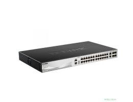 D-Link DGS-3130-30TS/B1A PROJ Управляемый L3 стекируемый коммутатор с 24 портами 10/100/1000Base-T, 2 портами 10GBase-T и 4 портами 10GBase-X SFP+