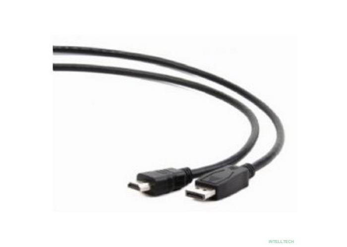 Cablexpert Кабель DisplayPort->HDMI, 7.5м, 20M/19M, черный, экран, пакет (CC-DP-HDMI-7.5M)