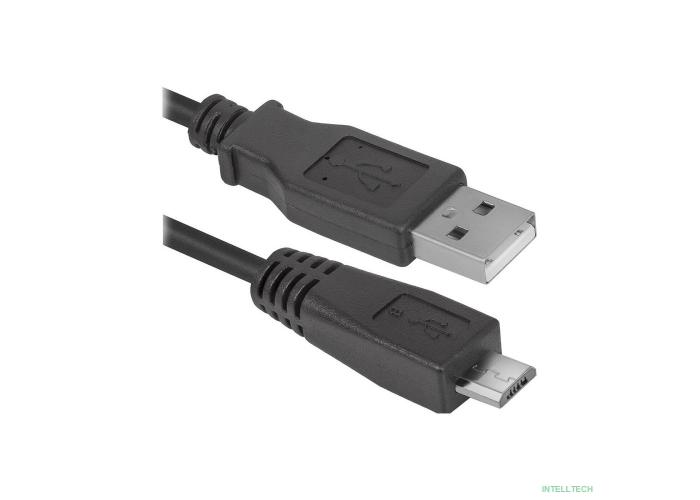 Defender USB08-06 USB 2.0 кабель для соед. USB 2.0 AM-MicroBM,1.8м, PolyBag   (87459)