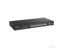 D-Link DGS-1100-26MPV2/A3A Настраиваемый L2 коммутатор с 24 портами 10/100/1000Base-T и 2 комбо-портами 1000Base-T/SFP (24 порта PoE 802.3af/at, PoE-бюджет 370 Вт)