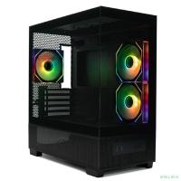 XASTRA Q500M 3ARGB-C10 Black mATX/Aquarium/Screewless/ 3x120mm ARGB PWM FM fans/Argb+PWM HUB 10port/ Q500M-3FM12A-C10