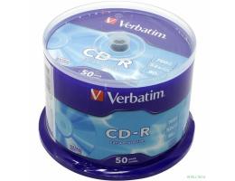 Verbatim  Диски CD-R  50 шт. 48/52-x 700Mb, Cake Box  (43351)