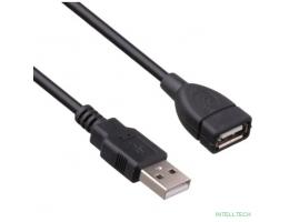 Exegate EX294763RUS Удлинитель USB 2.0 ExeGate EX-CCF-USB2-AMAF-3.0F (Am/Af, позолоченные контакты, ферритовые кольца, 3м)