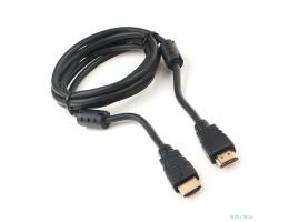 Кабель HDMI Cablexpert 19M/19M, v2.0, медь, позол.котакты, экран, 2 фер.кольца, 1.8м, черный, пакет (CCF2-HDMI4-6)