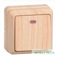 Iek EVO11-K03-10-DC ВС20-1-1-ОС Выключатель 1кл с инд. 10А откр.уст. ОКТАВА (сосна)