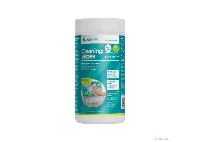DEFENDER Влажные чистящие салфетки CLN 30322  для экранов в тубе, 100шт.